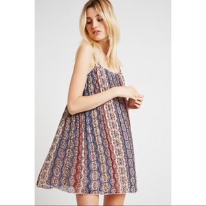 NWOT Striped Strappy Pleated Dress